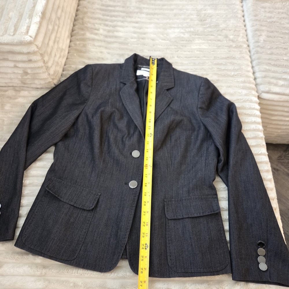 Calvin Klein 14P Blazer Pants Womens Charcoal Grey Two Button Suit Set - Picture 5 of 16